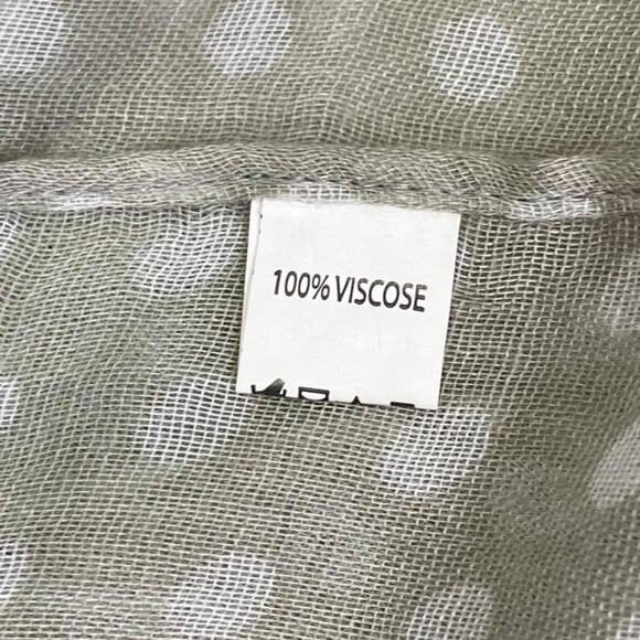 Lightweight Gray Viscose Infinity Scarf with White Polka Dots L35"X W28" - Picture 6 of 9